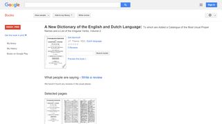 
                            11. A New Dictionary of the English and Dutch Language: To ...