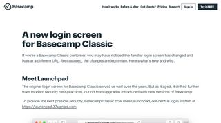 
                            6. A new login screen for Basecamp Classic