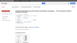 
                            8. A New Pocket Dictionary of the Italian and English Languages ... ... - Google Books-Ergebnisseite