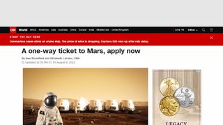 
                            6. A one-way ticket to Mars, apply now - CNN - CNN.com