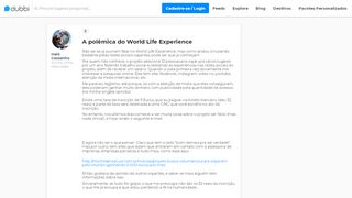 
                            2. A polêmica do World Life Experience - Brasil, Portugal - Dubbi