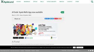 
                            11. A-Portal: Ayala Malls App now available - Ayala Land