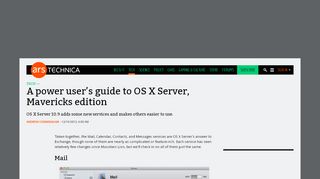 
                            13. A power user's guide to OS X Server, Mavericks edition | Ars Technica