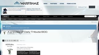 
                            2. A preview of Daily Tribute 900. - General Discussion - Warframe Forums