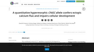 
                            11. A quantitative hypermorphic CNGC allele confers ectopic calcium flux ...