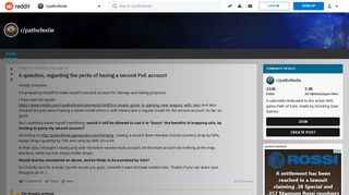 
                            4. A question, regarding the perks of having a second PoE account ...