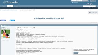 
                            4. a Qui está la solución al error 520 - ForoParalelo.com