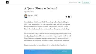 
                            10. A Quick Glance at Polymail – Dustin Farris – Medium