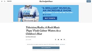 
                            9. A Rock Music 'Papa' Finds Calmer Waters As a Children's Host