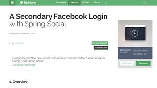 
                            2. A Secondary Facebook Login with Spring Social | Baeldung