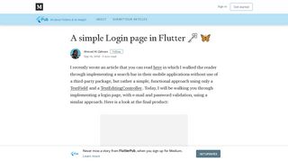 
                            12. A simple Login page in Flutter ? – FlutterPub – Medium