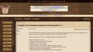 
                            8. A Simple Test Framework using JUnit and Spring (Part 1) (Testing ...