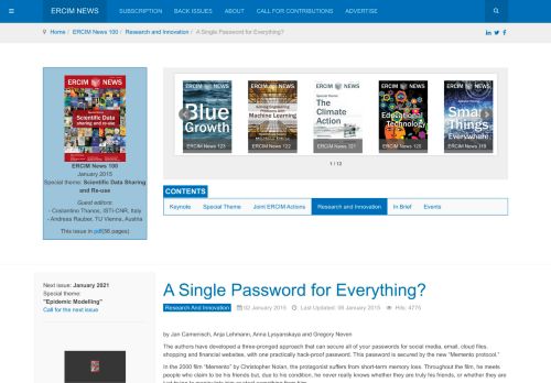 
                            12. A Single Password for Everything? - ERCIM News