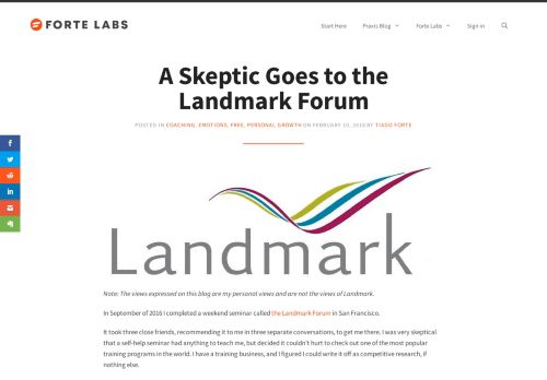 
                            9. A Skeptic Goes to the Landmark Forum | Praxis