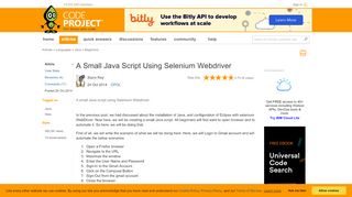 
                            10. A Small Java Script Using Selenium Webdriver - CodeProject