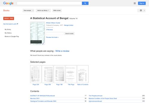 
                            12. A Statistical Account of Bengal