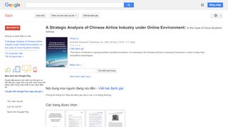 
                            9. A Strategic Analysis of Chinese Airline Industry under Online ...