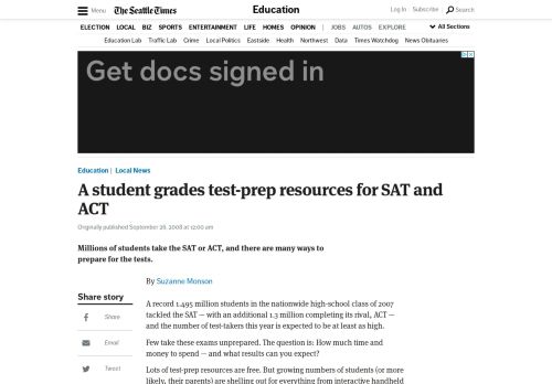
                            9. A student grades test-prep resources for SAT and ACT | The Seattle ...