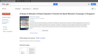 
                            8. A Study of Attitudes of Dialect Speakers Towards the Speak Mandarin ...