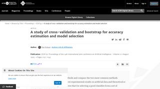
                            13. A study of cross-validation and bootstrap for accuracy estimation and ...