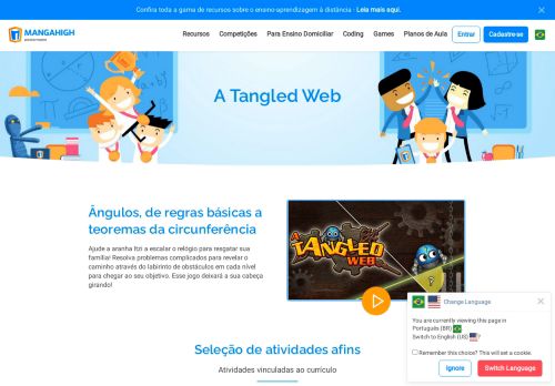
                            12. A Tangled Web at Mangahigh.com