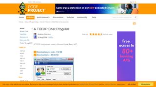
                            5. A TCP/IP Chat Program - CodeProject