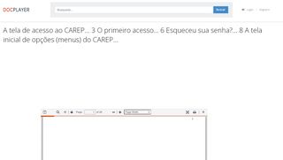 
                            6. A tela de acesso ao CAREP... 3 O primeiro acesso ... - DocPlayer.com.br