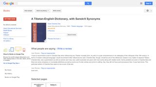 
                            10. A Tibetan-English Dictionary, with Sanskrit Synonyms - Google बुक के परिणाम