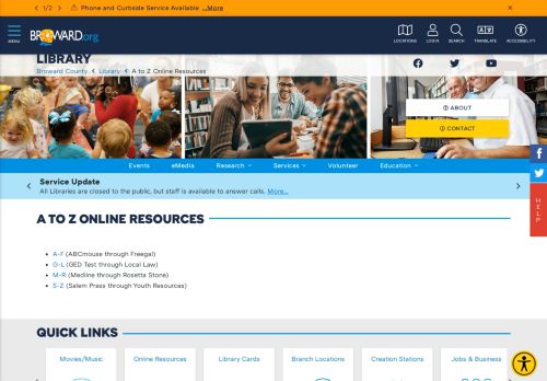 
                            12. A to Z Online Resources - Broward County!