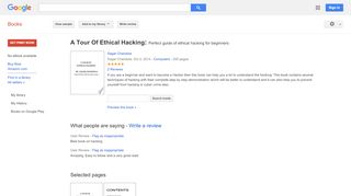 
                            11. A Tour Of Ethical Hacking: Perfect guide of ethical hacking for ...  - Google بکس کا نتیجہ