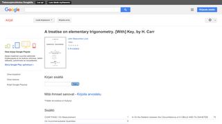 
                            9. A treatise on elementary trigonometry. [With] Key, by H. Carr