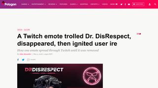 
                            11. A Twitch emote trolled Dr. DisRespect, disappeared, then ignited user ...