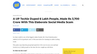 
                            12. A UP Techie Duped 6 Lakh People, Made Rs 3,700 Crore With This ...