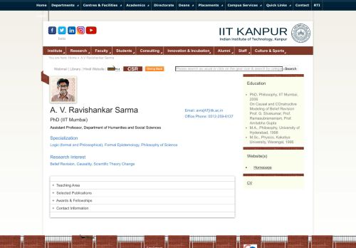 
                            5. A V Ravishankar Sarma - IIT Kanpur