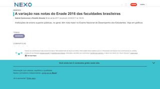 
                            13. A variação nas notas do Enade 2016 das faculdades brasileiras ...