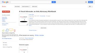 
                            8. A Vocal Advocate: an Arts Advocacy Workbook