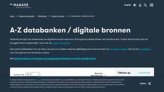 
                            11. A-Z databanken / digitale bronnen - De Haagse Hogeschool