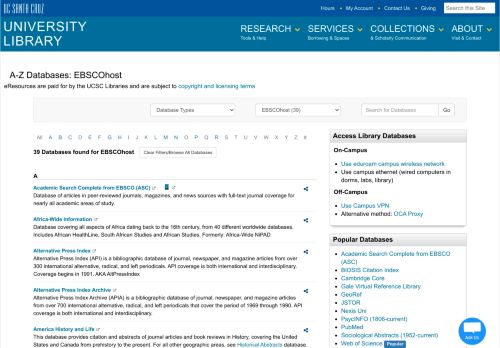 
                            8. A-Z Databases: EBSCOhost - Library Guides - UC Santa Cruz