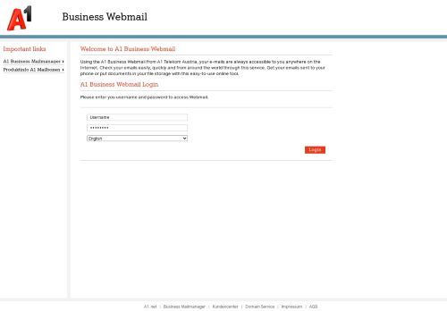
                            4. A1 Business Webmail Login - A1.net