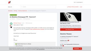 
                            9. A1 Members Homepage FTP - Passwort? | A1 Community