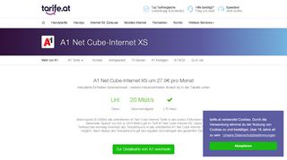 
                            10. A1 Net Cube-Internet XS Details & Preise - tarife.at