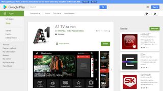 
                            8. A1 TV za van, Aplikacije na Google Playu