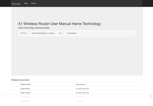 
                            11. A1 Wireless Router User Manual Hame Technology Co ... - FCC ID