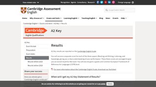 
                            5. A2 Key results | Cambridge English