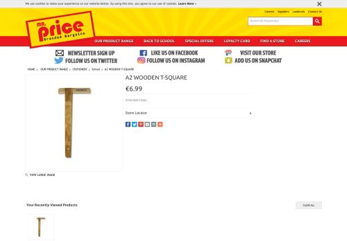 
                            10. A2 WOODEN T-SQUARE | Mr Price | Branded Bargains | Ireland