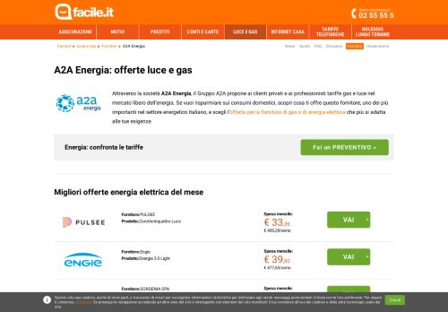 
                            6. A2A Energia: tariffe luce e gas | Facile.it