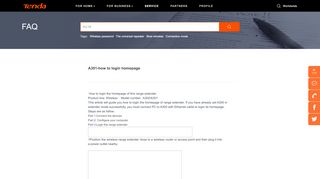 
                            1. A301-how to login homepage-Tenda-All For Better NetWorking