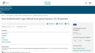 
                            2. AAA Authentication login default local group tacacs+ CLI Explained ...