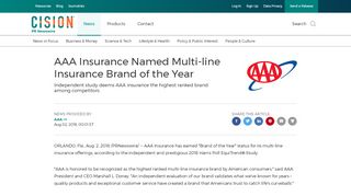 
                            12. AAA Insurance Named Multi-line Insurance Brand of ... - PR Newswire