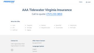 
                            6. AAA Tidewater Virginia Insurance, Virginia Beach: (757) 233-3850 ...